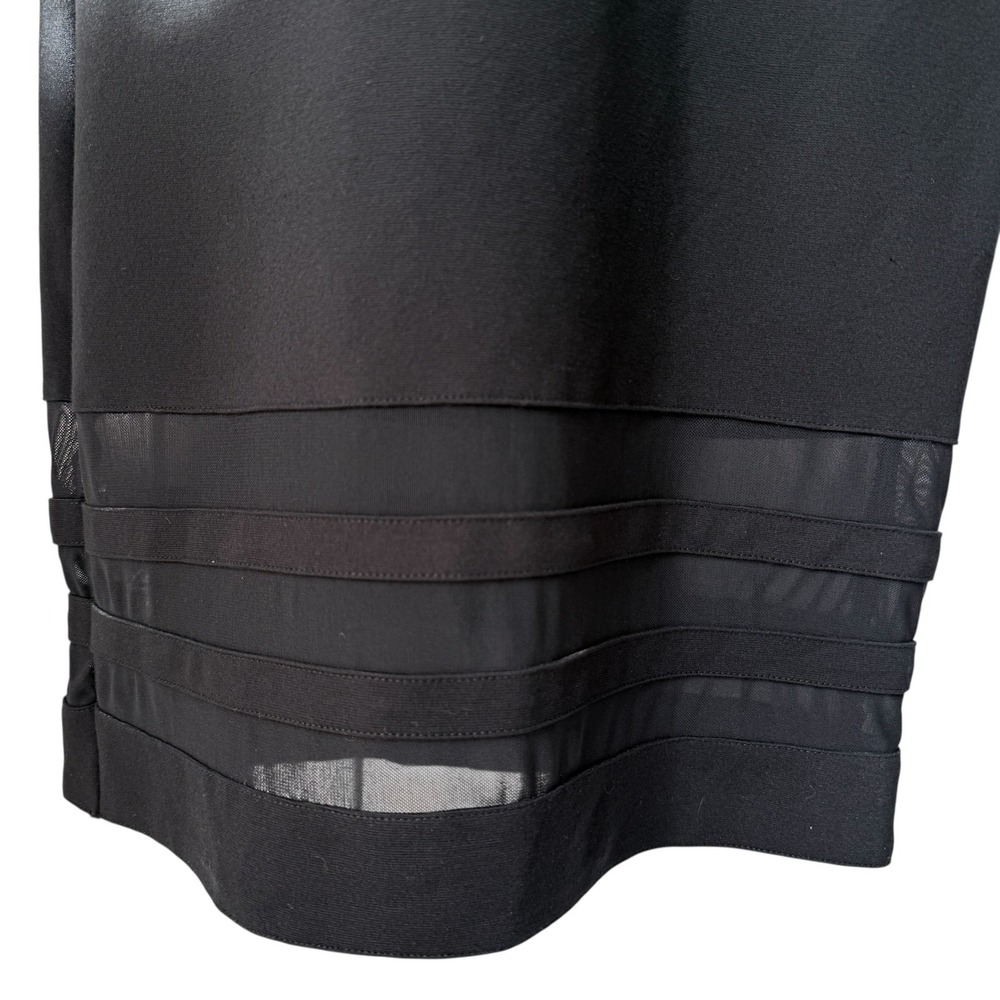 Venus Womens Black Strapless Bodycon Dress Large New Years Sheer Mesh Insert SEE - Picture 9 of 16